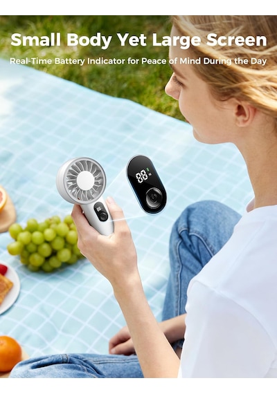 Güçlü Taşınabilir Fan, Güçlü El Fan, Usb Şarj Edilebilir 10h Maksimum Soğutma Süresi , Mini Ki
