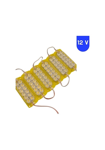 12 Volt 2.4 Watt 12 Smd Ledli Animasyonlu Sarı - Amber Çakar Modül 5 Adet