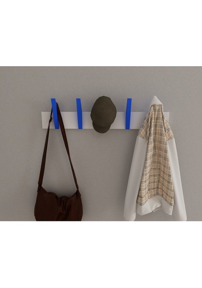 Hepsi3boyutlu Modern Duvar & Kapı Kanca Askılık - 5 Adet Mavi Kanca Askılık - Model No : 4 Mavi