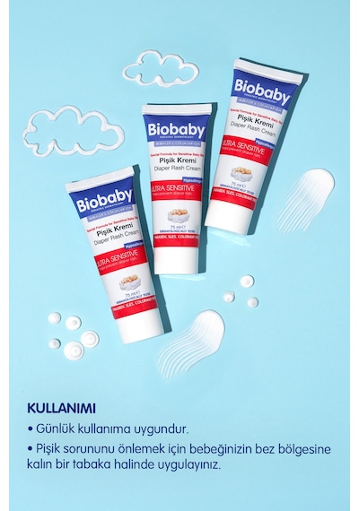 Biobaby Bebek Pişik Kremi %40 Çinko 75 gr - Organik Kır Iğdesi Yağı Ve Zeytinyağı Içerir