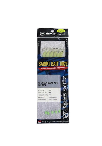 Pioneer Sabiki Rig 930 Fluo Green Shrimp Mezgit 6 Köstek Çapari