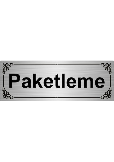 Paketleme 7x20cm Gümüş Renk Metal Yönlendirme Levhası