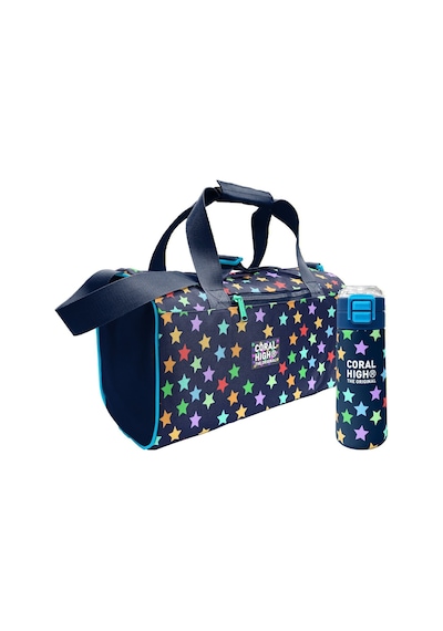 Coral High Lacivert Yıldız Desenli Kız Çocuk Spor Çantası Ve 500 Ml Çelik Matara Seti 27545 Lacivert - Yeşil