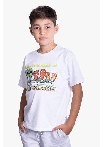 Little's World The Beach Tshirt Beyaz
