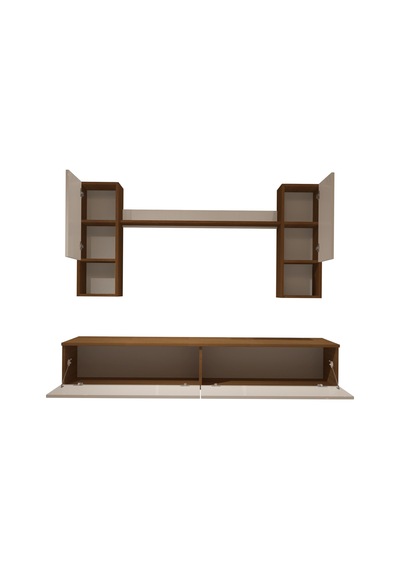 Decoraktiv Eko 5da Mdf Std Tv Ünitesi Tv Sehpası - Ceviz Beyaz Ahşap - Beyaz