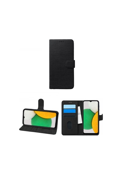 Samsung Galaxy Uyumlu   S10 Kılıfı Cüzdanspor Kumaş Kart Ve Bloknot Bölmeli Kılıf + Ekran Koruyucu Siyah