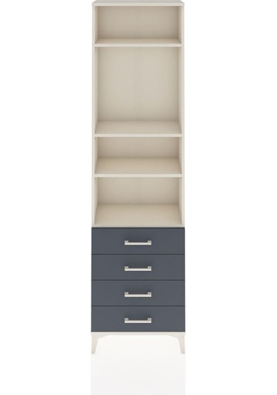 Arges Dolap 4 Raflı 4 Çekmeceli 60x30x221 Aytaşı-antrasit Aytaşı