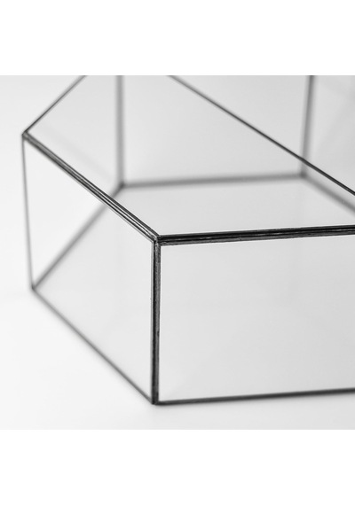 22x20x10cm Siyah Geometrik Teraryum Cam Fanus Takı Aksesuar Çikolata Kutusu Diğer