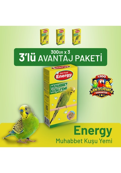 Energy Muhabbet Kuşu Yemi - 3 Adet 300 G