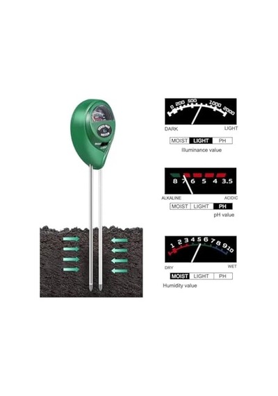 Ayrex Weather Forecast 3 Ü 1 Arada Toprak Nem Işık Ph Ölçer Thr361