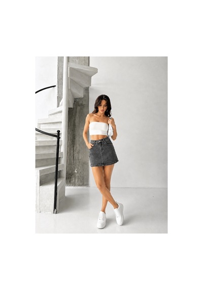 Kene Jeans Kar Siyah Kısa/mini Denim Kot Etek Kar Siyah