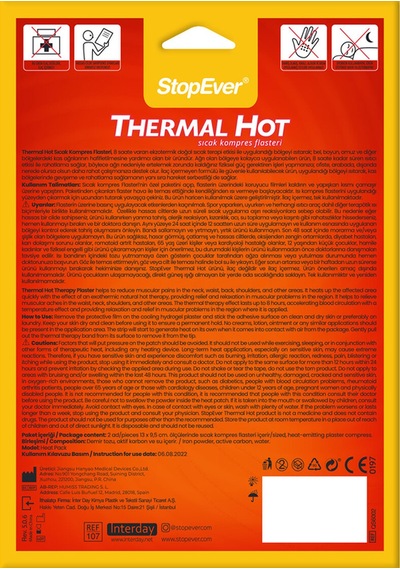 4 Adet Stopever Thermal Hot Sıcak Terapi Plasteri 2'li