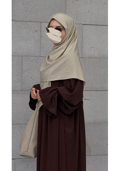 Qalortex Scarf Premium Jakarlı Hüma Büyük Boy Eşarp -taş