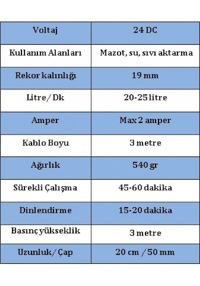 Düzey-24 Volt Büyük Dalgıç Mazot Aktarma Sıvı Transfer Pompası Düzey-24 Volt Büyük Dalgıç Mazot Aktarma Sıvı Transfer Pompası