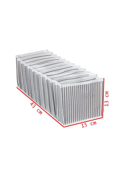 Medium Akordiyon Organizer Düzenleyici 15 Cm X 43 Cm X 13 Cm Kumaş Gri Diğer