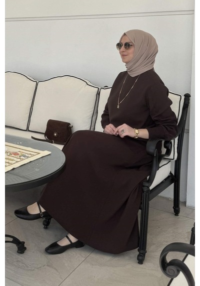 Rabia Şamlı İpek Modal Takım Kahve Çok Renkli