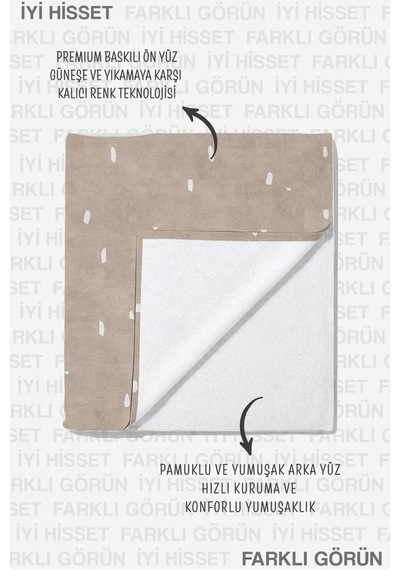 Tilki Figürlü Çocuk Plaj Havlusu - İskandinav Sevimli Bej Kiremit Hızlı Kuruyan Mikrofiber Havlu Eski Defne