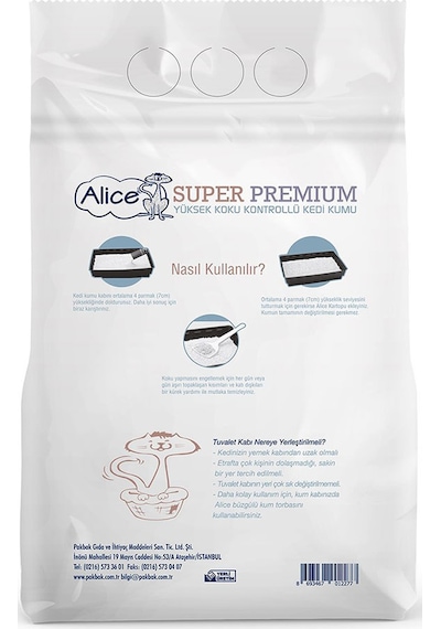 Alice Aktif Karbonlu Super Premium Topaklaşan Bentonit Kedi Kumu 2 x 10 L Alice Aktif Karbonlu Super Premium Topaklaşan Bentonit Kedi Kumu 2 x 10 L