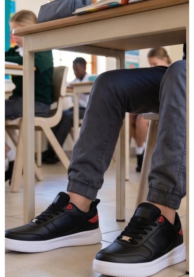 In Step Color-block Comfort: Siyah Kırmızı Erkek Çocuk Spor Ayakkabı Kırmızı - Siyah