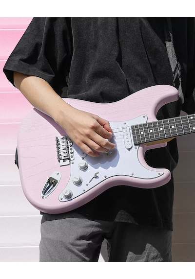 Donner Dst-80 St Elektro Gitar Seti Pembe