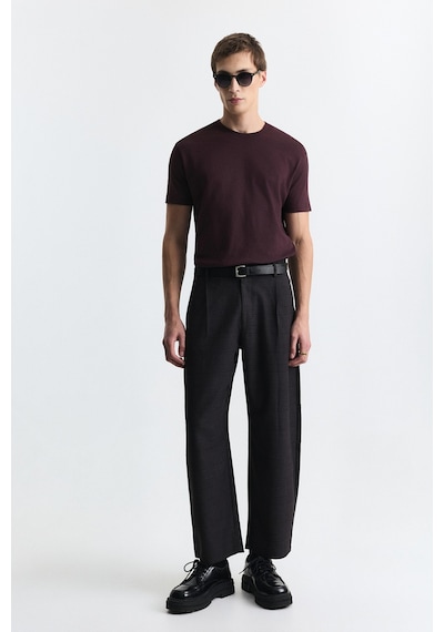 Antioch Barrel Fit Ekose Pantolon Bordo