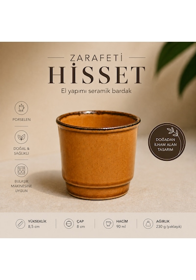 Porselen Kulpsuz Kiremit Rengi Espresso Fincan Bardak