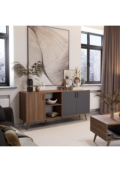 Mezza Set 1580-2070-1620 Exxen (Ahşap Ayaklı) Tv Ünitesi - Orta Sehpa - Konsol Seti Ürgüp - Antrasit Mezza Set 1580-2070-1620 Exxen (Ahşap Ayaklı) Tv Ünitesi - Orta Sehpa - Konsol Seti Ürgüp - Antrasit
