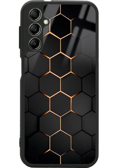 Samsung Uyumlu A04s Yellow Carbon Tasarımlı Glossy Telefon Kılıfı Çok Renkli