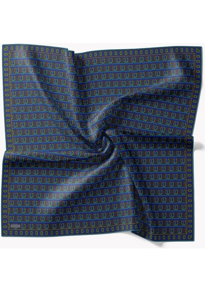 Silk Home Twill İpek Eşarp Zincir Morcivert Çok Renkli