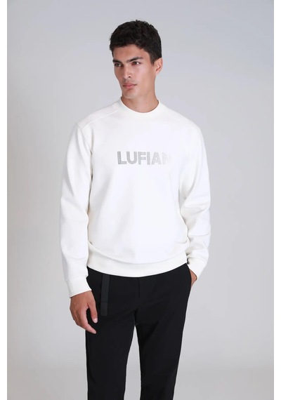 Lufian Luther Erkek Sweatshirt Kırık Beyaz 001