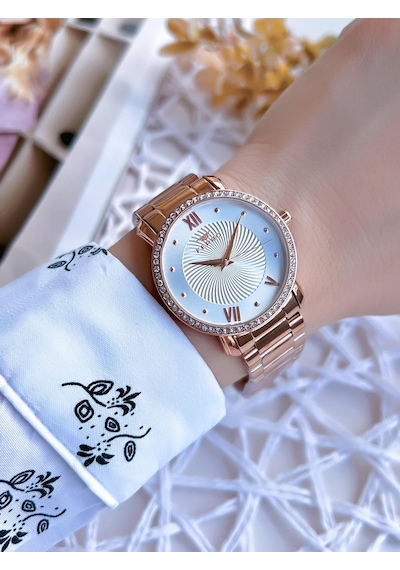 Ferro Rose Gold Renk 3 Atm Suya Dayanıklı Çelik Kordon Özel Tasarım Kadın Kol Saati Bfl2126awt-c