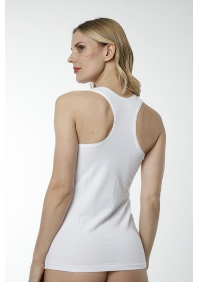 Hmd 2412 Likra Kalın Askılı Sporcu Body - Beyaz Beyaz