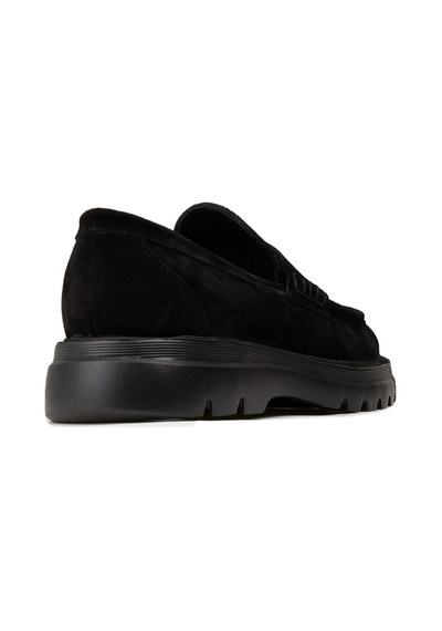 Deery Erkek Hakiki Süet Siyah Loafer Ayakkabı - 02006msyhe04 Siyah