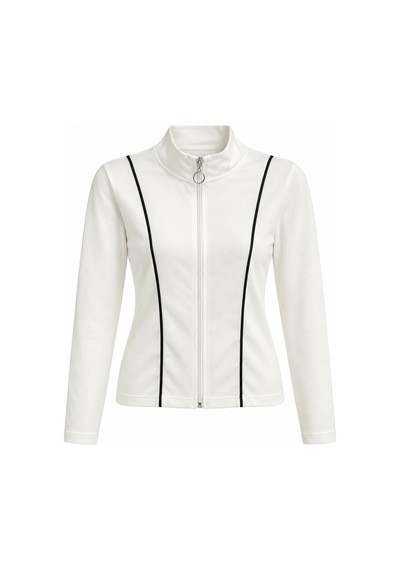 Nazzain Biye Detay Dar Kesim Sweatshirt Beyaz
