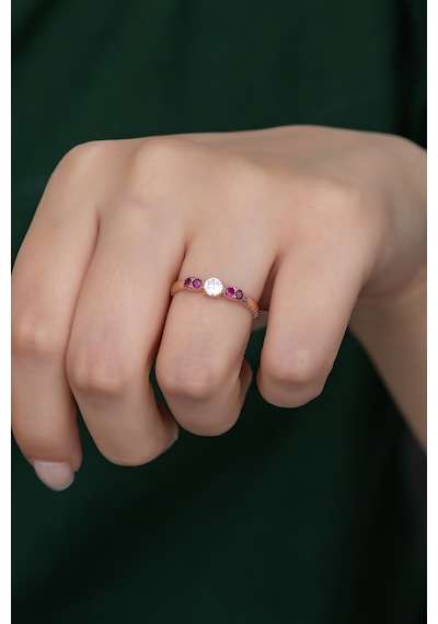 Gümüş Prenses Yüzük Rose Gold Kaplama 925 Ayar Gümüş Rose Gold (511780075)