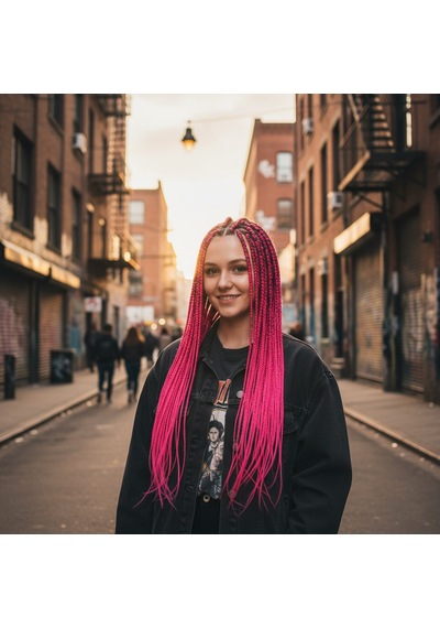 Afrika Örgüsü Ve Rasta İçin Sentetik Saç - Neon Pembe