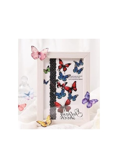 6 Sayfa 118 Adet Şeffaf Kelebek Sticker Seti, Bullet Journal İçin Abanoz