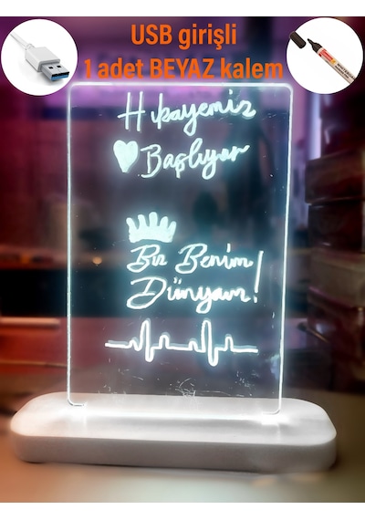 Maasco Sevgileriçin Hediyelik Not Yazı Tahtası, Sevgi Sözçük Pano Beyaz