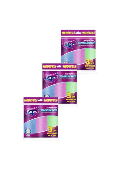 Mikrofiber Karışık Renkli 3 Adet Temizlik Bezi 3 Paket Diğer