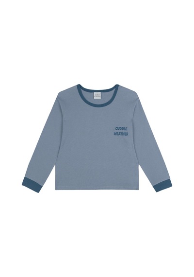 Antebies Organik Mavi Waffle Cuddle Weather Nakışlı Beli Lastikli Uzun Kollu Erkek Çocuk Pijama Takımı Antebies Organik Mavi Waffle Cuddle Weather Nakışlı Beli Lastikli Uzun Kollu Erkek Çocuk Pijama Takımı