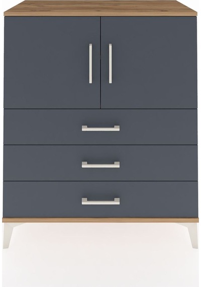 Hyperion Şifonyer 2 Raflı 3 Çekmeceli 2 Kapaklı 88x44x106 Çam... Çam