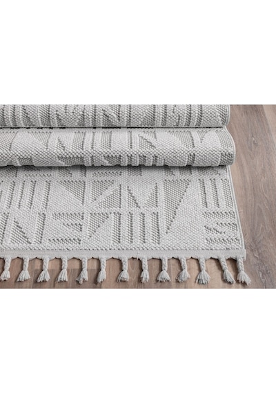 Saraz Halı Bukle11883 Beyaz Yumuşak Dokulu Halı Kilim Salon Mutfak Koridor Kesme Yolluk Dokuma Makine Halısı Beyaz