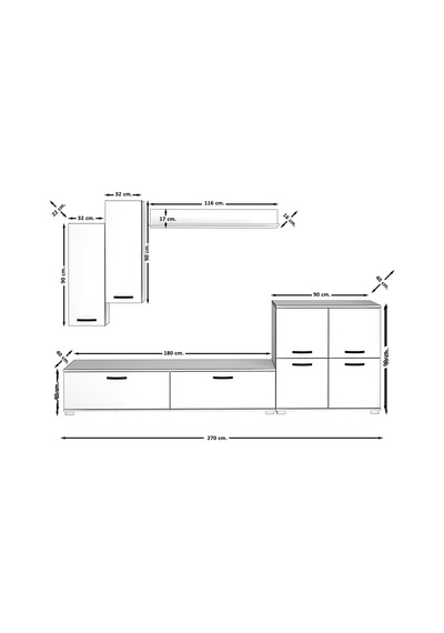 Decoraktiv Eko 6 Slm Std Tv Ünitesi Tv Sehpası Beyaz