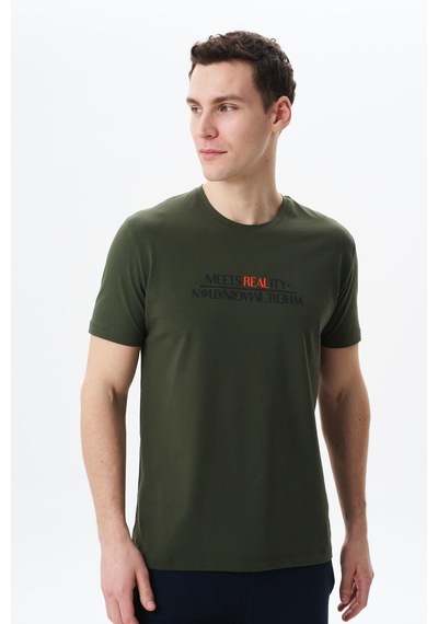 AR-MA Arma Erkek Regular Fit Baskılı Süprem Bisiklet Yaka Tişört Y29344454002 Haki