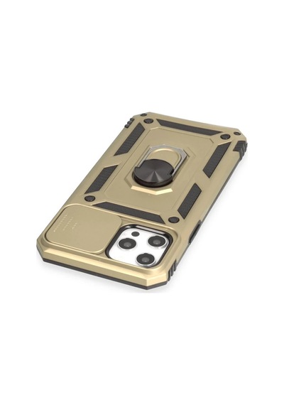Apple Uyumlu  iPhone 12 Pro Max Kılıf Pars Lens Yüzüklü Silikon - Gold 0.2M-Çok Renkli