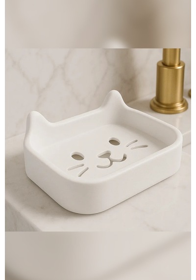 Buççin Online Mağaza Hayvan Figürlü Sabunluk Animal Soap Dish Banyo & Mutfak Dekoru Plastik Beyaz Çok Renkli