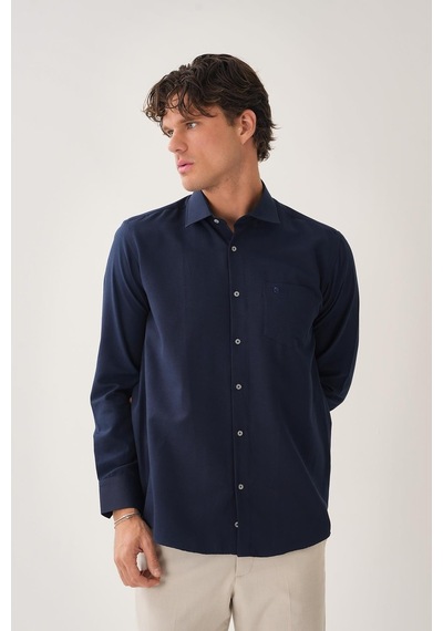 Erkek Slim Fit Gömlek Lacivert