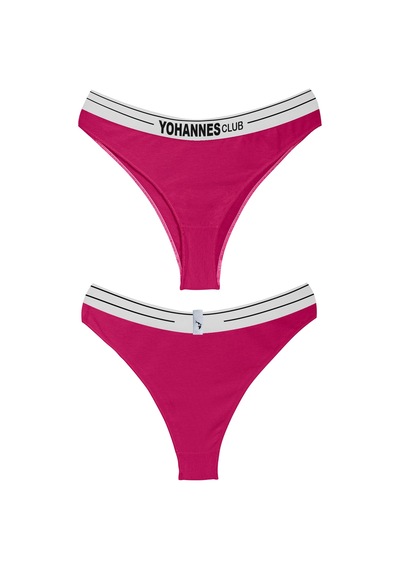 Yohannes Club, Kadın Pamuklu İç Çamaşırı Takımı, Renk Seçenekli, Büstiyer-kemerli Brazilian Külot Pembe