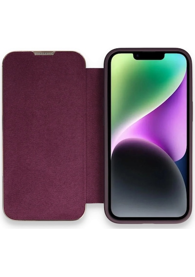 Newface Apple Uyumlu iPhone 13 Pro Kılıf Dolpin Kapaklı - Derin Mor Derin mor