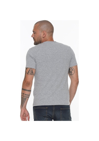 T8569 Dewberry Bisiklet Yaka Erkek T-shırt-gri Gri